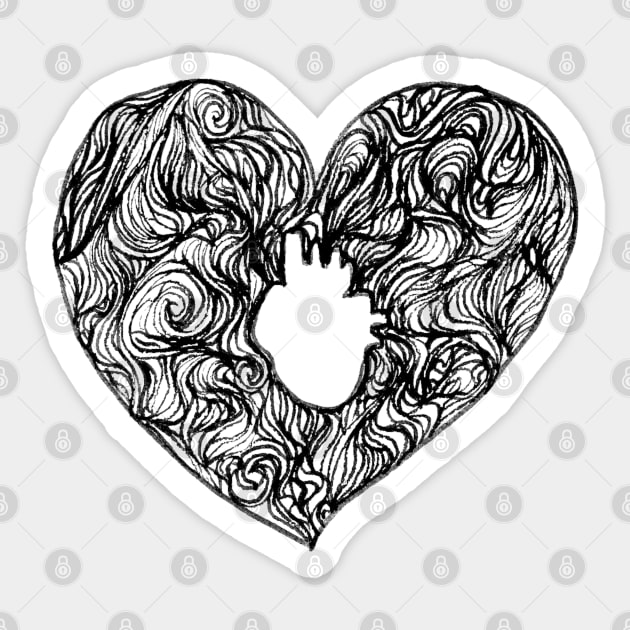 No Heart Sticker by Art of V. Cook